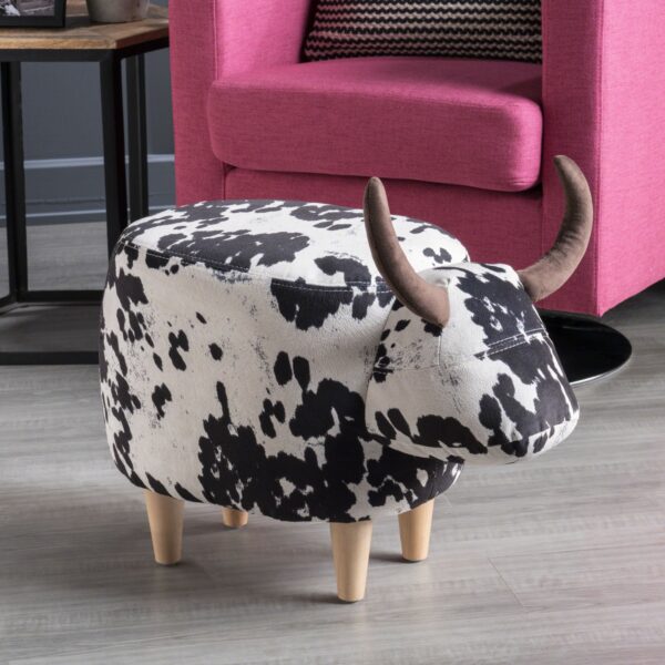 98a4c5319a0148e18deb977ac7f624f8_4b5103ba71dd3ef2bc4f8470f879acdd Black and White Cow-Shaped Ottoman, Modern Ottoman, Modern Accent Stool Home Decor, Suitable for Living Room, Bedroom, Porch, Garden, Backyard, Balcony