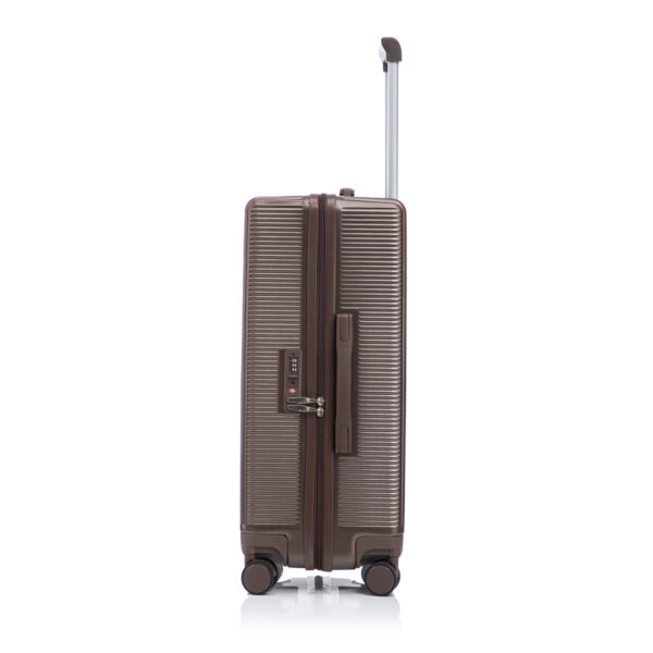 20"/24"/28" 3 pcs/set in ABS Spinner Wheel Luggage, Carry on Suitcase, Matching Color, TSA Combination Lock (Brown)