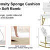 Teddy suede material cushioned rocking chair, unique rocking chair, cushioned seat, white rocking chair with backrest and golden metal legs. Comfortable side chairs in living room, bedroom, office