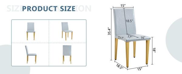 98f73a807b1e42bfafeebd9b55514927_81e0d5669aad8e26d4505ae3384ef3c9 Four Light Gray PU dining chairs, simple and versatile, comfortable and accompanied. Exquisite and versatile dining chairs unlock a comfortable new experience.(Set of 4)