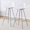 Modern and comfortable upholstered bar chairs, metal legs, small size bar chairs, suitable for part of the crowd, stylish design for dining room, kitchen, terrace and living room chairs.