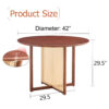 Chinese countryside retro solid wood round table, simple modern imitation rattan table, wooden table, desk. Suitable for dining room, living room, office