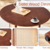 Chinese countryside retro solid wood round table, simple modern imitation rattan table, wooden table, desk. Suitable for dining room, living room, office