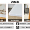 Imitation marble white sintered stone tabletop with rubber wooden legs, foldable computer desk, foldable office desk, suitable for restaurants, living rooms, terraces, kitchens