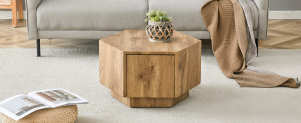 99d400a7785447dd88fc453b97497087_bbd3eac50003a3ff2daf6c6b3e9cb404 Simple and Practical! MDF material hexagonal coffee table with drawers.Made of high-quality materials,Adopting a unique hexagonal design,simple and elegant without losing personality.
