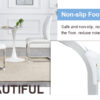 Luxury Simple Arch Chair - Set of 4 White PU Material High Resilience Dining Chair with Arched Metal Silver Leg.