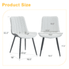 Extended Seat Cushion PU Dining Chair Set - Four Pieces.Smooth line design.Can integrate well into various modern home decoration styles.White and Dark Gray Splicing Colors.