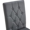 2 piece set of gray armless dining chairs brings a touch of elegance and mystery to the dining area with its deep gray tone,The grid and buckle design of the back add a vintage yet fashionable touch
