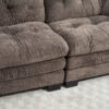 Two-seat Sectional Sofa Modular Deep Seat Sofa Couch Chenille Sofa Sleeper Comfy Upholstered Furniture for Living Room Apartment Studio Office-Gray