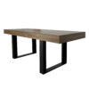 Rectangle extendable dining table for 6-10 people aged effect wood and black 160-200 cm