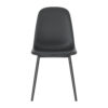 Modern Minimalist Black Dining Chair Set - Four Chairs per Box, Stable and Comfortable.Modern Mid-Century Style Upholstered Side Chairs,Spoon Shaped Chairs With Black Metal Legs.