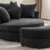 Orisfur. 360° Swivel Accent Barrel Chair with Storage Ottoman & 4 Pillows, Modern Chenille Leisure Chair Round Accent for Living Room, Gray