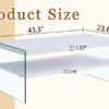 Double rectangular coffee table. The board surface is MDF, with white stickers, and both sides are transparent tempered glass. Suitable for living room, bedroom and other occasions.