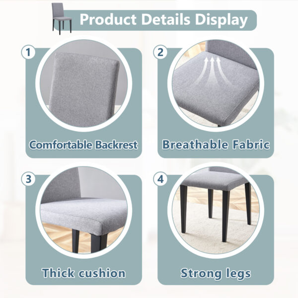 9bcae06925aa405ea6d1b0eea4cea82b_d95c977fd35761b64c1d7a410f123459 Four Light Gray Linen-Cotton dining chairs, simple and versatile, comfortable and accompanied. Exquisite and versatile dining chairs unlock a comfortable new experience.(Set of 4)