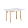Imitation marble white sintered stone tabletop with rubber wooden legs, foldable computer desk, foldable office desk, suitable for restaurants, living rooms, terraces, kitchens