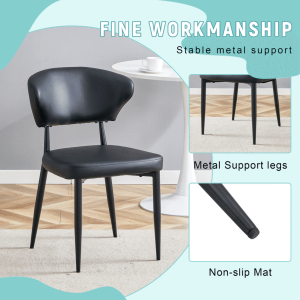 9c1be91b3ba44711b4aab2bb1472dbe1_e465f93da77ac0ca7479f63935c23c68 Black Minimalist Ergonomic Dining Chair, With A Curved Backrest For Comfortable Design,Unlocking A Comfortable And Minimalist New Sitting Posture. A Pack Of 4.Available In Black And White.