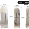 The 3rd generation aluminum alloy metal frame arched floor mounted wall mirror, upgraded in quality, bathroom makeup mirror, bedroom entrance, clothing store, gold 65 "* 23 "W1151121956