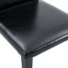 Table and chair set.79"x31.5" Inch Tempered Glass Tabletop With X-shaped Black Metal Table Legs,Wood Grain Textured MDF Crossbeam.Paired With 6 Black PU Dining Chairs, Simple And Versatile.