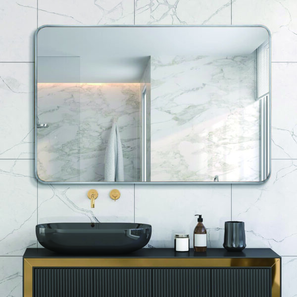 30x40 Inch Silver Metal Framed Rectangular Rectangular Bathrrom Mirror for Wall.(W2203134526)