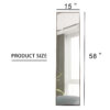 3rd generation gray solid wood frame full length mirror, dressing mirror, bedroom porch, decorative mirror, clothing store, floor mounted large mirror, wall mounted. 58 "* 15"