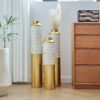 Floor metal vase modern style decoration home droplet shaped white metal vase 3-piece set gorgeous home decoration large glazed metal vase