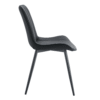 Extended Seat Cushion PU Black Dining Chair Set - Four Pieces,Ergonomic Design.Smooth line design,Integral metal leg structure,Can integrate well into various modern home decoration styles.