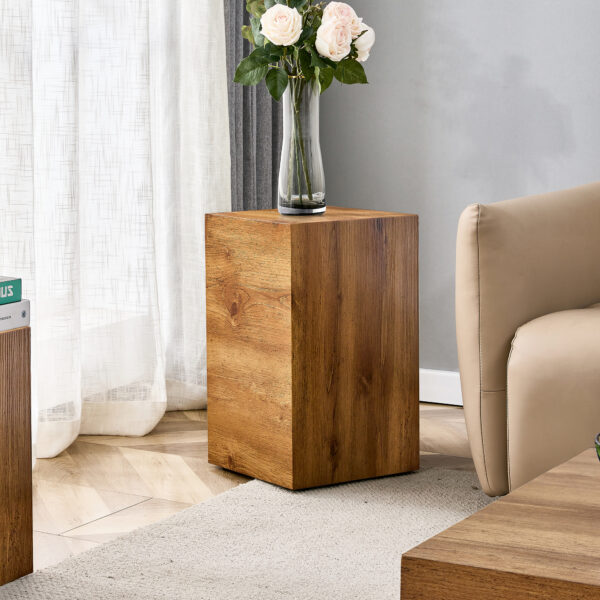 9dedbeee22ab4943a3dcc722af8d2615_87dc16224598f59a20dfa165638ab284 Elevate your living space with this modern MDF coffee table that showcases smooth, Wood color texture patterns. It is characterized by stylish design.11.8*11.8*19.6 inch.W1151P147815