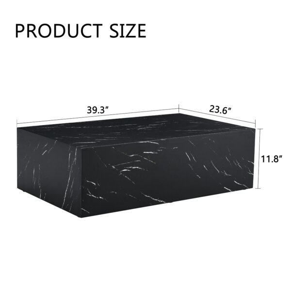 9df7f1111c314997bb9aa26da1c8760c_9590a1dbd749cb31d8a06384ba53e421 39.3*23.6*11.8 Inch Black Marble Texture MDF Coffee Table - Luxurious Design, Perfect Living Room Accent.Fashion texture design coffee table, suitable for various situations and scenes.
