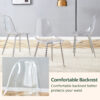 Transparent and stylish ergonomic dining chair unlocks a new experience of lightweight fashion, comfort, and stability. Transparent seat cushion, silver metal legs. One box of three.