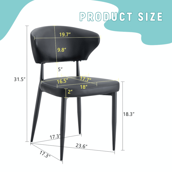 9e8d08e8181b48dd83d2705046acb685_a2deff1f24e15bdd8f7e22db6befad09 Black Minimalist Ergonomic Dining Chair, With A Curved Backrest For Comfortable Design,Unlocking A Comfortable And Minimalist New Sitting Posture. A Pack Of 4.Available In Black And White.