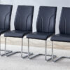 6 Dining Chair Set, Black Dining Chair Set, PU Material High Back Seat and Sturdy Leg Chair, Suitable for Dining Room, Kitchen, Living Room