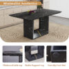 Table and chair set.Black Marble Pattern MDF Dining Table Set - 63"x35.4" with 6 Light Gray Linen Fabric Chairs.Integrated Seat and Backrest,Linen-Cotton Material.Suitable for kitchen,Dining room,etc.