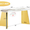 63"x31.5x30" Pandora Patterned Sintered Stone Dining Table with Golden Stainless Steel Butterfly Legs.The tabletop is designed to be scratch and heat resistant.Slabs Tabletop,Stainless Steels Legs.