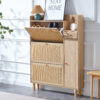 Modern minimalist storage cabinet, Japanese rattan shoe cabinet, bed top cabinet, small home furniture. Suitable for corridors and living rooms.    W115170127