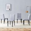 Four Light Gray Linen-Cotton dining chairs, simple and versatile, comfortable and accompanied. Exquisite and versatile dining chairs unlock a comfortable new experience.(Set of 4)