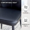Modern Black PU Chair Set - Four Pieces, The backrest has a vertical and smooth line design.Suitable for placement in kitchen, living rooms, and other venues.W1151116744