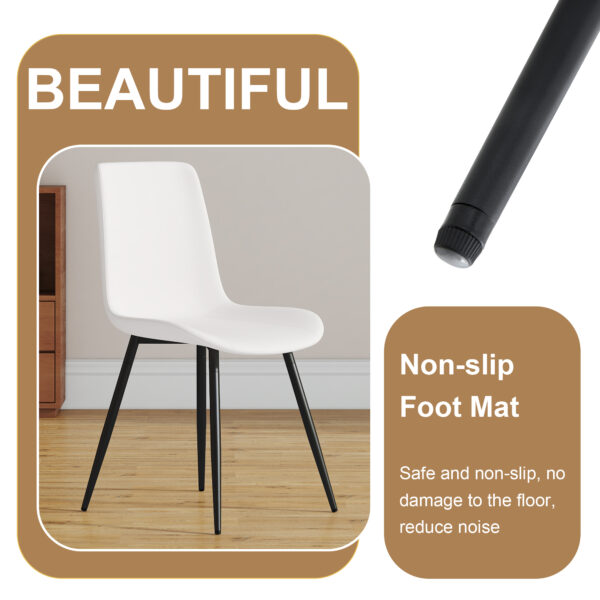9f1d9a73d15545e4bb69df474bb29267_c29ac78ea355a3881e113bc98511d7b3 Table and chair set. Modern minimalist grey marble textured MDF dining table with metal frame. Comes with chairs with 4 PU cushions and black metal legs.