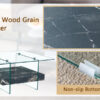31.4 Inch Modern Two-Tier Square Coffee Table - An Elegant Combination of Clear Glass and Black Marble Pattern Sticker.It can be used as a coffee table,a side table or a display stand.