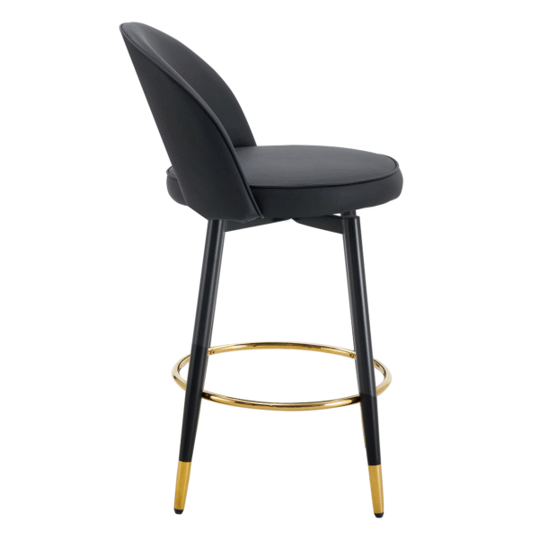 9f636d5e24a7479fb4b3d824b4cbf03a_ea8319b3a3ced719b4d337e471a4bbef 360 ° rotatable bar chair.Modern PU comfortable upholstered bar chair with smooth and beautiful black metal legs for dining room, kitchen, terrace and guest office chair.Set Of 2.W1151P153939