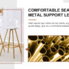 Modern and comfortable upholstered bar chairs, metal legs, small size bar chairs, suitable for part of the crowd, stylish design for dining room, kitchen, terrace and living room chairs.