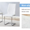 Set of 6 dining chairs, white dining chair set, PU material high backrest seats and sturdy leg chairs, suitable for restaurants, kitchens, living rooms