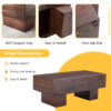 Modern Simple Walnut Colored Texture Sticker MDF Coffee Table - 43.3"x21.6"x17.2" Practical Model.Making it an ideal addition to any living room or apartment.