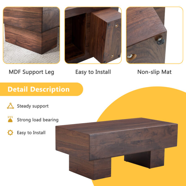 9fcfdbd9479e430abae6d35d7bdb2da4_2cc1e056c0dcab74b7cfffe08acc8bdc Modern Simple Walnut Colored Texture Sticker MDF Coffee Table - 43.3"x21.6"x17.2" Practical Model.Making it an ideal addition to any living room or apartment.