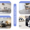 Hexagonal MDF coffee table, characteristic pattern stickers, multi-hole design to give more storage space, simple and convenient design makes it suitable for all kinds of style scenes.