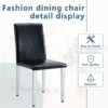 Two Black PU dining chairs,Silver Metal Legs.Simple and versatile, comfortable and accompanied. Exquisite and versatile dining chairs unlock a comfortable new experience.(Set of 2)