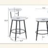 Fashionable and Comfortable - Two Sets of Ergonomic High Legged Bar Chairs,With White Fabric Cushions And a Total Height Of 35.5 Inches.Black And White Classic Color Scheme, Fashionable And Versatile.