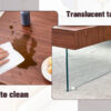 Walnut Colored Square MDF Coffee Table - 31.5"x31.5" with Tempered Glass Legs.Density Board Sticker,Reinforced Glass Legs.Walnut Colored Texture Sticker.