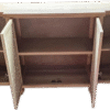 4-Door Hollow-Carved Accent Cabinet, Distressed Wood Storage Cabinet Cupboard with adjustable shelves,unique design for Kitchen, Dining Room, Living Room, Entryway, Natural wood