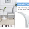 Luxury Simple Arch Chair - Set of 6 Light Gray PU Material High Resilience Dining Chair with Arched Metal Silver Leg.
