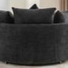 Orisfur. 360° Swivel Accent Barrel Chair with Storage Ottoman & 4 Pillows, Modern Chenille Leisure Chair Round Accent for Living Room, Gray